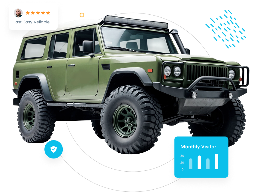 Green SUV off-road vehicle